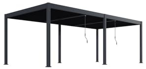 Green Spirit Lamellendach Pergola Oasis Deluxe 3,6x7,2 - Anthrazit, Aluminium, 360x720x256 cm - Lamellen Pavillon, Garten Terrassen Überdachung