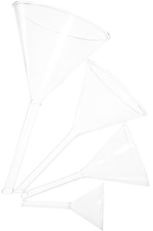 ABOOFAN 4piezas Embudos De Vidrio Borosilicato Para Laboratorio Resistentes La Corrosión y Calor Diseño Compacto Con Tallo Corto Para Experimentos Científicos Química Biología y Medicina