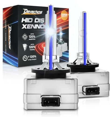 DeveChos Ampoules Xenon D1S 35W, 12V Lumière Blanche Intense - 2 Pièces (35W 8000K)