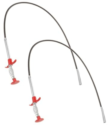 NUOBESTY 2 Piezas Pinza Flexible de para Desatascar Tuberías Recogedor Manual para Quitar Pelo y Bloqueos Fregadero Ducha y Wc