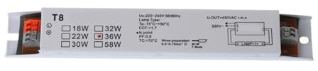 Ballast électronique domestique, Ballast électronique for lampes fluorescentes T8 220-240 V CA 36 W à large tension