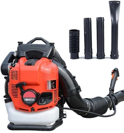 Rucksack Schneefräse Benzin 4-Takt 1000cc Mit 2,0L Tank, Laubbläser Bis 10000 U/min, Vielseitiges Blasgerät Für Laub, Schnee Und Schmutz, Leicht, Komfortabel Und Langlebig(Red)