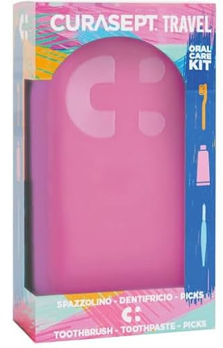 Curasept Travel Kit Oral Care BLU | con Spazzolino Softline 0.15, Dentifricio Protection Booster FrozenMint 20ml e Picks Interdentali | Igiene Orale Completa Fuori Casa per Denti e Gengive Sane