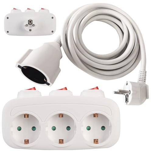 revolt Mehrfach-Steckdosen: 3-fach-Steckdosenleiste für die Steckdose, einzeln schaltbar, 3.680 W (Steckdosenleiste für Computer, Multisteckdosen)