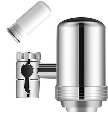 pureva filtre à eau de robinet, Cartouche Filtrante 3 Mois pour Filtre Eau Robinet, Microfiltration 0,1 Micron, Charbon Actif et Céramique, Compatible Cuisine, Débit Jusqu'à 4 L/min