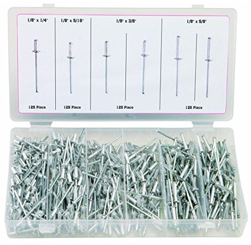 Nieten Blindnieten 500 tlg Sortiment Alu/Stahl Poppnieten Flachrundkopf 6,4 bis 16mm