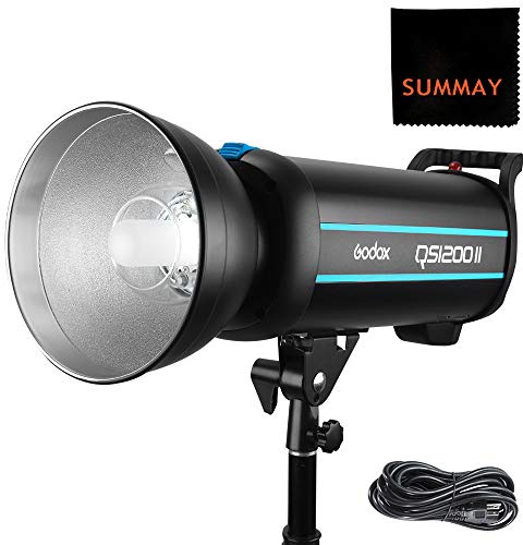GODOX QS1200II Studio Strobe Flash Light 1200Ws Professional Photography Studio Light Monolight 150W Modeling Lamp for Indoor Studio Portrait Photography