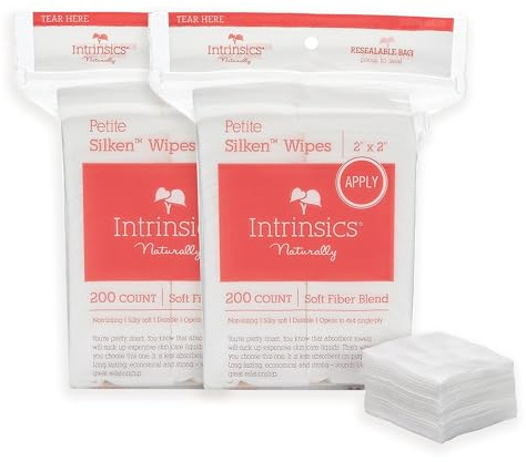 Intrinsics Petite Silken Wipes - 2x2, 4-ply Blend of Soft Fibers, 2 pack bundle
