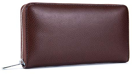 FANDARE Unisex Geldbörse Leder Portmonee mit RFID Geldbörse Herren Damen Brieftasche Lange Portemonnaie Geldklammer Kreditkartenetui Geldbeutel Reise Wallet mit 36 * Kartensteckplätze Braun