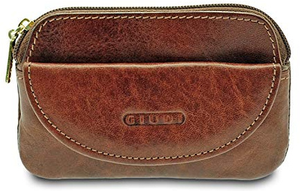 GIUDI ® - Schlüsselanhänger aus Rindsleder mit Ringen, echtes Leder