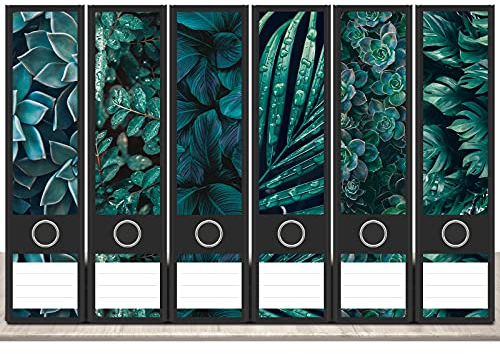 PAIVSUN Ordnerrücken Etiketten Selbstklebend, Grüne Ordner Etiketten Breit, 12 Aufkleber für Ordnerrücken und 12 Aufkleber Zum Beschriften