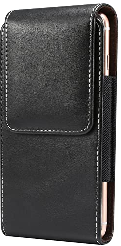 Baiyian Handytasche Gürtel Vertikal PU-Leder Handy Gürteltasche Geeignet für Iphone 16 15 14 13 12 11 PRO MAX, Samsung Galaxy A55 A54 A53 A25 A34, Nokia 2.4, Xiaomi Redmi Note 13 Pro - Schwarz