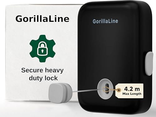 GorillaLine - Retractable Washing Line, Clothes Lines for Outside, Extendable Washing Line Rope 4.2m, Indoor and Outdoor Clothes Line