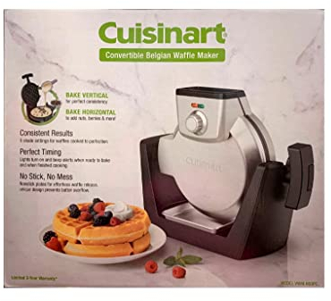 Cuisinart Convertible Belgian Waffle Maker Bake Vertical Bake Horizontal