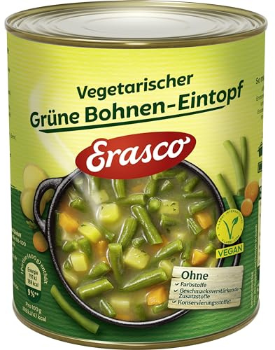 Erasco Grüne Bohnen-Eintopf vegetarisch (6 x 800g) In rund 5 Minuten fertig – Mit viel Gemüse – Ohne Schnickschnack - Einfach lecker