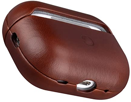 Maogoam Echt Leder Hülle für AirPods Pro 2 (2. Gen 2022-2024), Hochwertige Leder Schutzhülle Case, Kristallgeölte Rindernarbenlede, Robuste Hartschale & Patina Oberfläche, Rotbraun