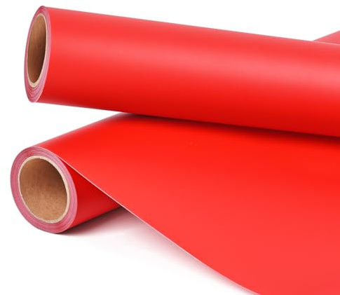 Prime Vinylfolie plotter röd – 30 cm x 335 cm matt röd permanent plotterfolie vinylrullar med PET-baksida, vinyl för cut, mugg, fönster, heminredning