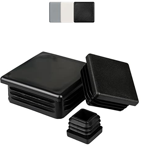 FUX 4 Stück Kunststoff Quadrat Rohrstopfen - 10x10mm-120x120mm | 4 Stück Rohrstopfen / Lamellenstopfen für Quadratrohre, Montage und Anwendung