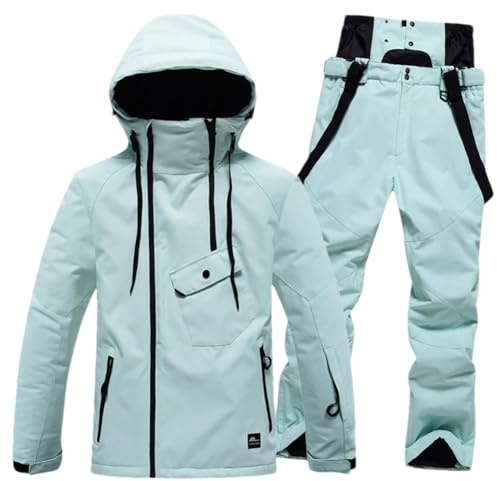 Damen Skianzug Winter Outdoor Snowboard Isolierte Warme Jacken Und Hosen Schneeanzug, Jacke Pant29, 48