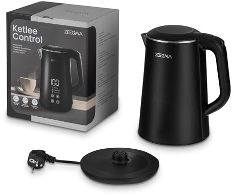 ZEEGMA KETLEE CONTROL Hervidor eléctrico inalámbrico 1500W, capacidad 1,6L, temperatura de funcionamiento regulable de 20 a 100°C, función de purificación de agua, función de mantener caliente