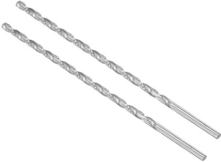CoCud Punte da Trapano Elicoidali Extra Lunghe in Acciaio ad Alta Velocità, Diametro 7mm Lunghezza 250mm Punta Trapano Dritta Twist Jobber per Metallo Legno Plastica Alluminio, 2pz