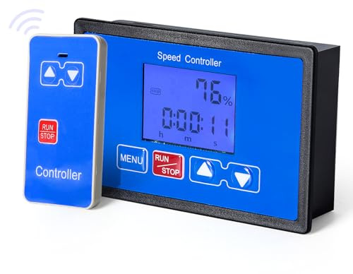 Drehzahlregler 12V 24V 36V 48V DC Motor Drehzahlregler Drahtlos Fernsteuerung Geschwindigkeitsregler mit Timing Zyklus Start Stopp LCD Digitalanzeige DC 6.5-55V 30A Wird in Rasenmähern Gebläsen Usw.