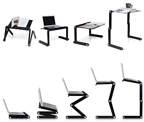 HUOLE Lap Desks Plateau,Table de Lit, Petite Table pour Ordinateur pour Lit,Support pc Portable,Folding Angle RéGlable à 360 DegréS Amovible Compatible avec Toutes Sortes Ordinateur-Noir