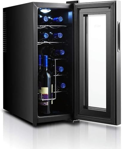 QPZMALSKY Termostato electrónico para Enfriador de Vino de 12 Botellas, Pantalla de Temperatura Digital con Panel táctil, operación silenciosa Nevera termoeléctrica para Vino Refrigerador PE