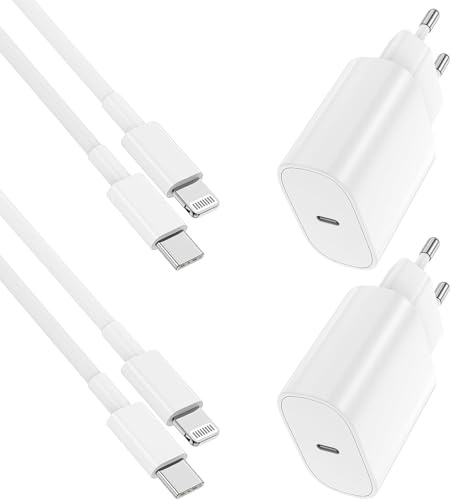 2Pack 20W Chargeur iPhone USB C Rapide, certifié Apple MFi Chargeur Apple Cable Rapide avec 3m Câble USB C pour iPhone 14 Pro Max/14/13 Mini/13 Pro Max/12 Mini/12 Plus/11/SE/XR/XS Max/iPad