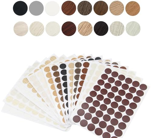 XIAQICA 16 Farben 864 Stück Selbstklebende Schraubenloch Aufkleber 21MM Schraubenabdeckung Selbstklebend Abdeckkappen Holz Wasserdicht für Schrauben Möbel Möbelaufkleber
