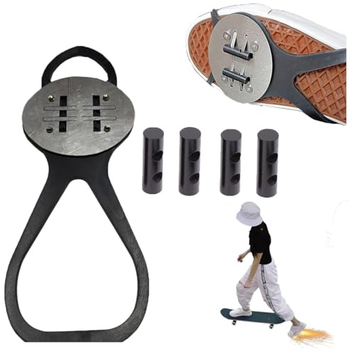 Copri Scarpe con Piastra di Selce per Skateboard e Motocicletta, Strumento di Frizione per Bici, Piastra di Selce per Bicicletta, Accessori per Skateboard, Copri Scarpe per Frenata a Piedi con Piastra