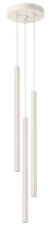 SOLLUX lighting Hängelampe Pendelleuchte Hängeleuchte Deckenlampe Lampe Decke Stahl 3 Flammig 19,5 x 19,5 x 104 cm Beige Pastelo