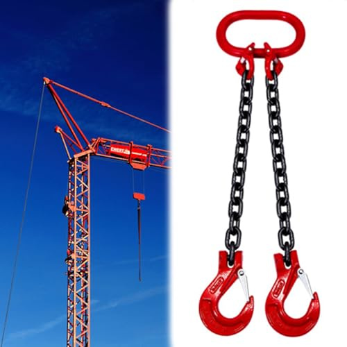 Eslingas de Carga Cadenas De Elevación De Doble Pierna Para Polipasto De Elevación, Cadena De Eslinga De Elevación De Calidad Industrial De 3 A 6 Pies Para Grúa De Montacargas(Load 2 Ton L 2 M (6.6 FT