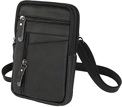 Modische Herren-Handtasche, Schultertasche, Umhängetasche, Hüftgürtel, für Reisen, Hüfte, zum Aufhängen, Geldbörse, Hydratation, Hüfttasche, Laufen, Schwarz , Einheitsgröße