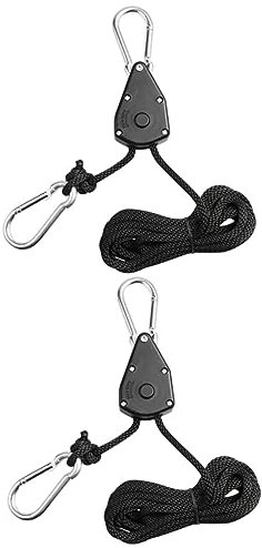 YARNOW Suspensions Pour Lampes De Culture Crochets Réglables 2 Pcs Alliage De Zinc Acier Inoxydable Nylon Réglage Hauteur Stable Pour Culture Intérieure Plantes