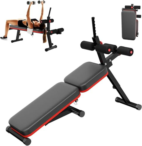 SogesHome Banco de pesas plegable para casa, entrenamiento, gimnasio, levantamiento de pesas, abdominales, inclinación, multiusos, banco de entrenamiento (banco de pesas plegable)