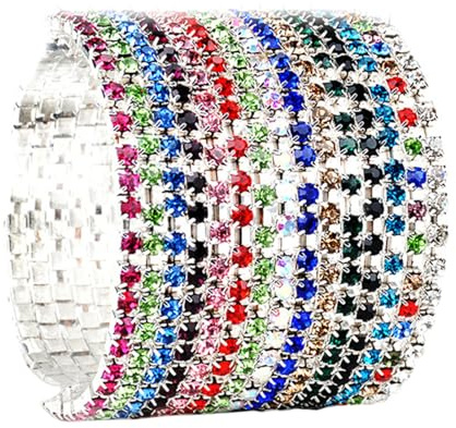 CALLARON Bracelet Élégant Pour Femme 12 Pièces Chaîne Élastique Diamants Couleur Aléatoire