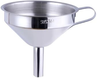 DIMEIYAN Imbuti da Cucina, Imbuto, Piccoli imbuti in Metallo, Imbuto for liquidi da Cucina in Acciaio Inossidabile 304 con Filtro Staccabile for riempire Bottiglie, Imbuto in Metallo Dorato(Silver)