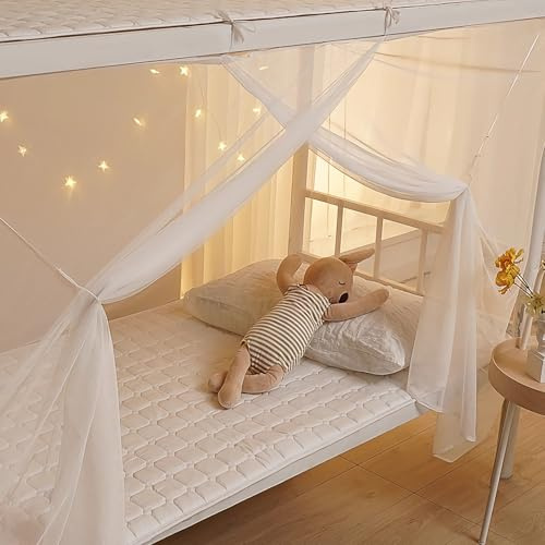 IBLUELOVER Moskitonetz Einzelbett Mückennetz Bett Himmelbett Hochbett Schlafsaal Fliegennetz Insektenschutz Moskitonetz Betthimmel für Zuhause Reise Outdoor Camping Schule（1.95 * 1.35 * 1.6M）