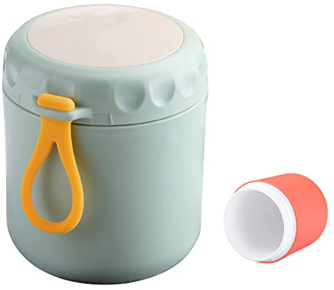 TFixol Suppentasse, Lebensmittelbehälter, Lebensmittelbehälter, Edelstahl, isoliert und mikrofähig, Suppenbrei, Halter, Büroangestellte, tragbare Lunchbox für Suppe, Brei mit Löffel, Grün