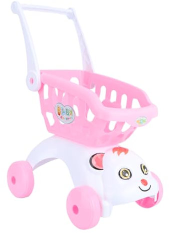 JOINPAYA Chariot De Plastique pour Garçon Fille Trolley Jouet De Simulation pour Fille Mini Chariot Éducatif Activités De De Rôle pour Développer Imagination Compétences Sociales
