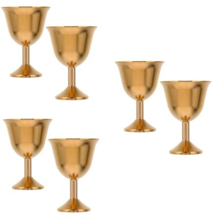 HOMOBABE 6pièces Tasses Laiton Décoratives Pour Vin Verres De Table Luxueux Pour Célébrations Et Décorations Intérieures