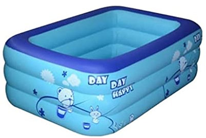 OUYUE Paddling Pool Inflatable Pool Rectangular Pool Inflatable Padding Pool 3 Ring Inflatable Above Ground Swimming Pool Blow Up Pool For Backyard Swimming Pool Garden