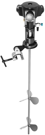 Mqwdxzfes Miscelatore a tamburo da 50 galloni, agitatore in acciaio inox con supporto a morsetto, 1/2 per malta, miscelatore ad aria compressa per industria chimica/colore/edilizia, 2000 giri/min