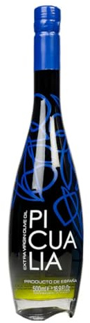 PICUALIA | Aceite de Oliva Virgen Extra Variedad Picual | Botella de vidrio tintada y serigrafiada de 500 ml | Productos Gourmet | Ideal para regalo