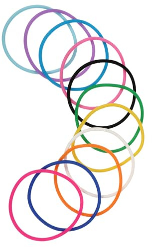 GARIOUANS 10 Pulseras de Silicona Redondas de Colores, Estilo Retro, Amigables para Niños, Resistentes al Desvanecimiento, para Fiestas de Cumpleaños y Temáticas Color Aleatorio