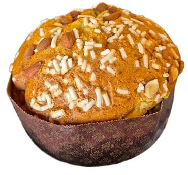 Panettone Artigianale Tradizionale 1 kg – Lievito Madre e Lievitazione Naturale – Con Uvetta Selezionata e Scorze di Agrumi Canditi – Glassa alle Mandorle e Nocciole