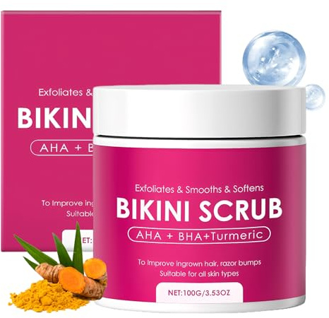 Body Scrub, 100g Exfoliating Scrub, Enthält Milchsäure, Salicylsäure und Kurkumawurzelextrakt, Tiefenreinigung, Geeignet zum Peelen von Achseln, Beinen, Armen und Füßen