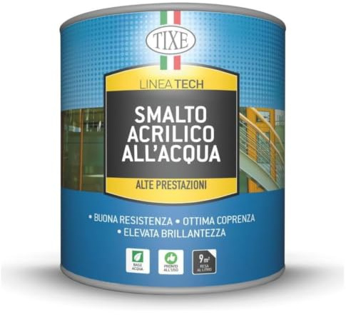 TIXE Smalto all'Acqua per Legno e Ferro TIXETECH | Blu Opaco 750ml | Smalto all'Acqua Finitura Resistente per Legno e Ferro ad Alta Copertura | Made in Italy