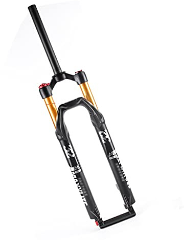 Forcella ammortizzata AIR per mountain bike Forcella anteriore MTB da 29 Gas con regolazione del ritorno Blocco manuale/remoto Tubo dritto da 1 1/8 Escursione da 100 mm QR Freno a disco da 9 mm